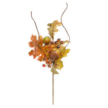 Fall Floral Maple Leaf Pick With Acorns And Berries Fall Colors - $20.53