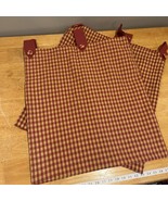 JC Penney Home Curtain 2 Panels Red Yellow Gingham Check Buttons 96x41” ... - $742.61 MXN