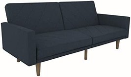 DHP Paxson Convertible Futon Couch Bed with Linen Upholstery and Wood Le... - $363.99