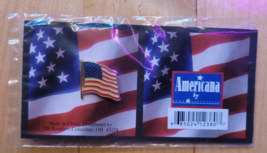 NEW AMERICANA U. S. A. FLAG RED WHITE BLUE GOLD BACKING PIN - $13.67 CAD