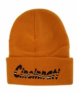 Cincinnati Adult Size Wavy Script Winter Knit Beanie Hat (Orange) - £11.95 GBP