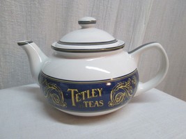g60o Tetley Tea Teapot Tea Pot Cobalt Blue Gold Cream Collectible - $19.79