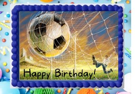 Soccer Football Sports Theme Edible Birthday Cake Topper Frosting Sheets Icing F - £5.99 GBP