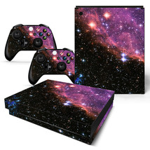 For Xbox One X Skin Console &amp; 2 Controllers Galaxy Stars Vinyl Decal Wrap - £11.03 GBP