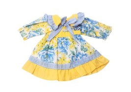 Handmade Flower Gingham Cotton Dress Doll Clothes Cottage Fits 8 in Ruffle - $8.54