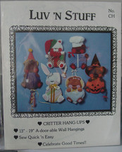  Pattern Luv&#39;n Stuff Wall Hangings Cat, Chef Teddy, Bear, Rabbit, Mouse - £6.28 GBP