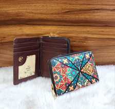 Handcrafted Cotton Mini Card Holder Wallet with Tassel Zipper - £14.27 GBP