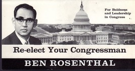 Ben Rosenthal Re-elect To Congress Political Flyer - £2.79 GBP