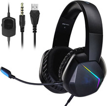 Gaming Headset with Mic Compatible With PS4, Xbox One, PC Stereo Sound Headphone - £23.19 GBP