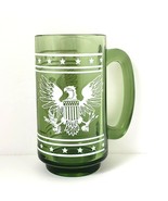 Vintage Americana Barware Green Beer Stein Glass with Eagle Pattern - £12.01 GBP
