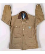 Vtg Carhartt Jacke Blanket Lined Canvas Barn Chore CO1 BRN USA Made 46 T... - €108,23 EUR