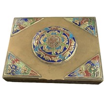Chinese Enamel Brass Box w/ Wood Lining circa 1900 - $73.50