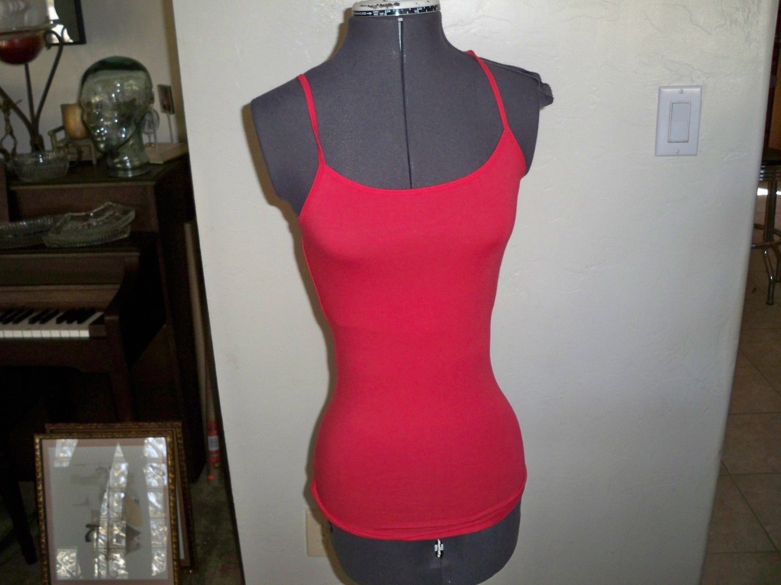 WOMENS JRS NOLLIE CAMI TANK TOP ADJUSTABLE STRAPS TOMATO PURE RED NEW $13 - $9.99
