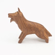 Hand Carved Wood Dog Figurine Souvenir of Hawaii 1960&#39;s - £56.38 GBP