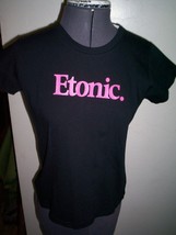 GIRLS YOUTH ETONIC TEE T SHIRT SOLID BLACK W/ HOT PINK ETONIC LOGO NEW $25 - $13.70 CAD