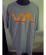 MENS&#39; GUYS RVCA S/S TEE T SHIRT GREY W/ ORANGE/RED VA LOGO ON CHEST NEW $28 - £14.91 GBP