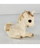 Vintage Josef Originals George Good Unicorn Fuzzy Flocked Lying Down FLAW - £11.78 GBP