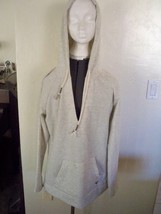 WOMENS JRS ROXY PULLOVER LIGHTWEIGHT V-NECK HOODIE OATMEAL/LEAF DESIGN N... - $36.99
