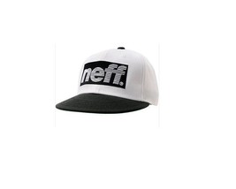 Men&#39;s Guy&#39;s Neff Sportsfade White Snapback Hat Cap Lid Black Bill &amp; Logo New $30 - £18.37 GBP