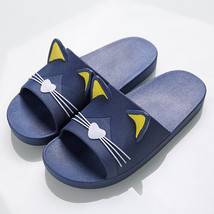 Cute Cat Ear Designer Women Slippers Summer Indoor Bathroom Ladies Slides Sandal - £22.29 GBP