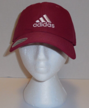 Adidas Men&#39;s Golf Relaxed Strapback  Baseball Hat Cap Red Burgundy OSFM New - £18.58 GBP