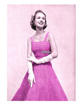 1950s Strappy Full Skirt Dress with Square Neckline - Crochet pattern (PDF 1520) - $3.75