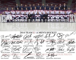 2014 Usa Olympic Hockey Team  Signed By 26 8x10 Photo Tj Oshie Cam Fowler Sochi - $24.99