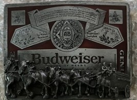 Budweiser King of Beers Pewter Belt Buckle Clydesdales Markatron T-169 - £22.06 GBP