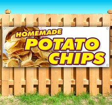 Homemade Potatio Chips Advertising Vinyl Banner Flag Sign Many Sizes Food - £17.41 GBP+