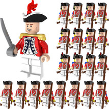 American Revolutionary War UK Redcoat Soldiers Army Set 21 Minifigure Block Toys - £21.46 GBP