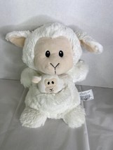 Hand Puppet White Lamb Sheep Plush Animal Mom With Baby b Boutique by Evergreen - £28.13 GBP