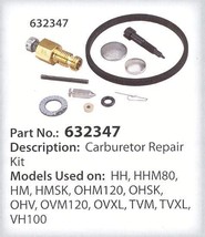 Tecumseh Carburetor REPAIR Kit HH OHV TVM HMSK80 HM70 - £14.95 GBP