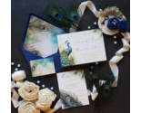 Grand Peacock | Wedding invitation suite, card, details, rsvp and envelope/liner - $148.75