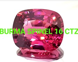 Exceptional GRS certified 16 cts BURMA SPINEL vivid pink cushion cut gemstone. - £65,534.98 GBP