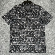 Travis Mathew Polo Shirt Mens Large Grey Floral Golf AOP Short Sleeve Adult - $23.52