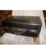 Free Shipping 1940s Leather SUITCASE trunk vintage bag super cool! cowhide - €131,23 EUR