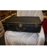 Free Shipping 1940s SUITCASE vintage Black with metal corners leather ha... - €52,48 EUR