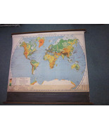FREE Shipping WORLD MAP 1942 A J Nystrom Co. retractable school Wall Map... - €393,58 EUR