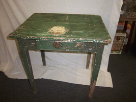 FREE SHIPPING upcycled repurposed shabby chic green table great for yard, deck,  - £79.23 GBP
