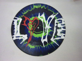 Free ship Spin painted LOVE with a heart vintage vinyl record Spin art handmade  - £10.14 GBP