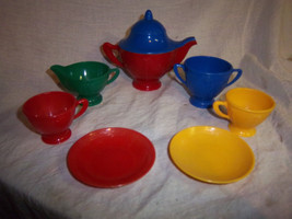 FREE SHIPPING -Antique vintage childs toy tea set ideal toys 8 pieces Great Esta - £11.98 GBP