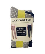 Lucky Brand Straight Leg Lounge Pants 2Pk Size Medium 8-10 Drawstring &amp; ... - £15.12 GBP