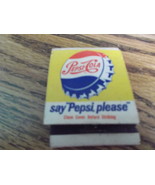 Pepsi-Cola Matchbook For Those Who Think young campaign w some missing m... - $8.23 CAD