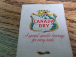 Canada Dry Ginger Ale &amp; Club Solda Mixers Matchbook - £7.06 GBP
