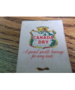Canada Dry Ginger Ale &amp; Club Solda Mixers Matchbook - $9.00