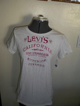 Womens Levi&#39;s Strauss &amp; Co. California Graphic Crew Tee T Shirt White New $26 - £11.85 GBP