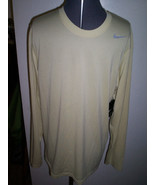 MENS NIKE DRI-FIT L/S TEE T SHIRT ATHLETIC RUNNING PALE YELLOW NEW $50 S... - £31.59 GBP