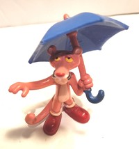 PINK PANTHER Figure Rainy Day Umbrella Vintage 1984 Bully Miniature 3 1/4&quot; Tall - £15.17 GBP