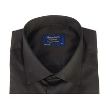 Men 100% Sateen Cotton Shirt Manschett Quesste Turkey Slim Fit 4010-08 Black image 2