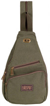 EuroSport Olive Messenger Sling Canvas Shoulder Bag Rucksack Travel Spor... - £30.59 GBP